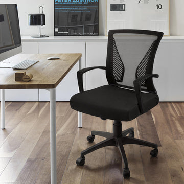 Homall Office Chair Mid Back Swivel Lumbar Support Desk Chair, Computer Ergonomic Mesh Chair with Armrest Set of 2